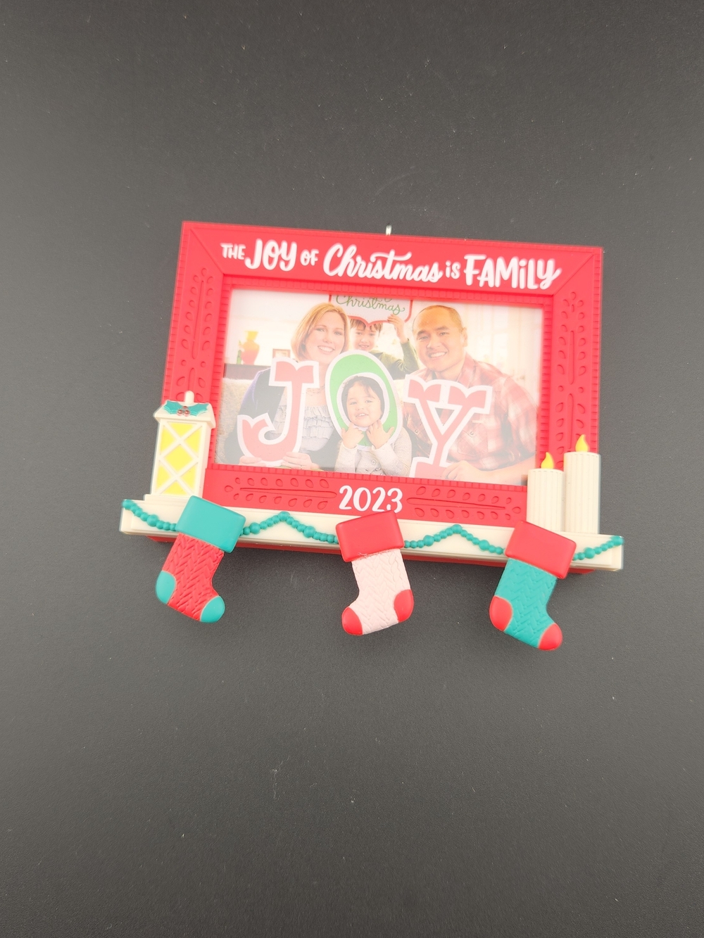 Hallmark Joy Of Christmas Red and Green Family Photo Frame Ornament - 2023